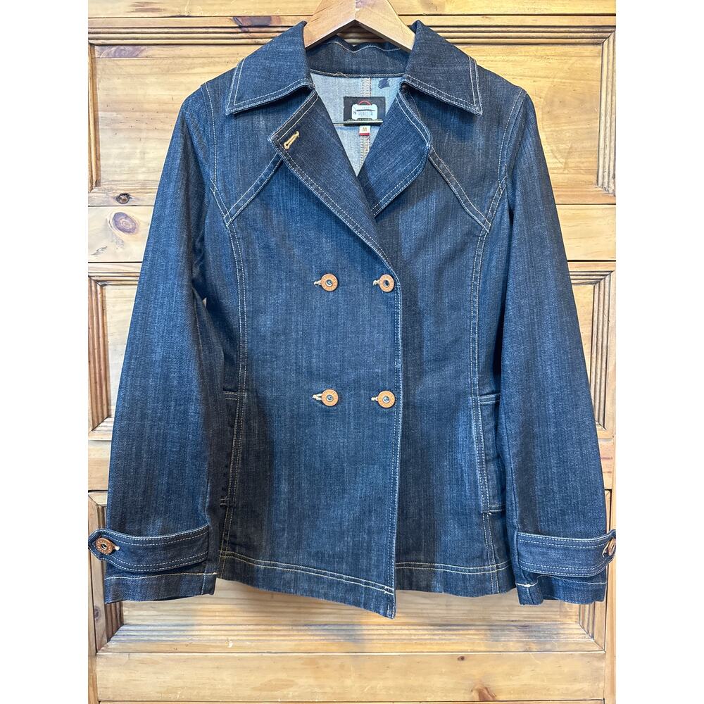 Ag Adranio Goldschmied Dark Wash Double Breasted Denim Jacket Medium